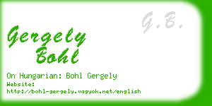 gergely bohl business card